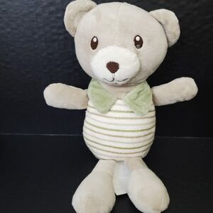 Chickpea Plush Bear 10" Stuffed Animal Striped Shirt Green Collar 2025